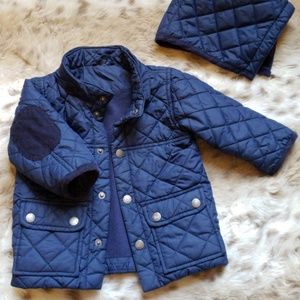 H&M baby boy quilted hooded jacket 3-6/6-9 months